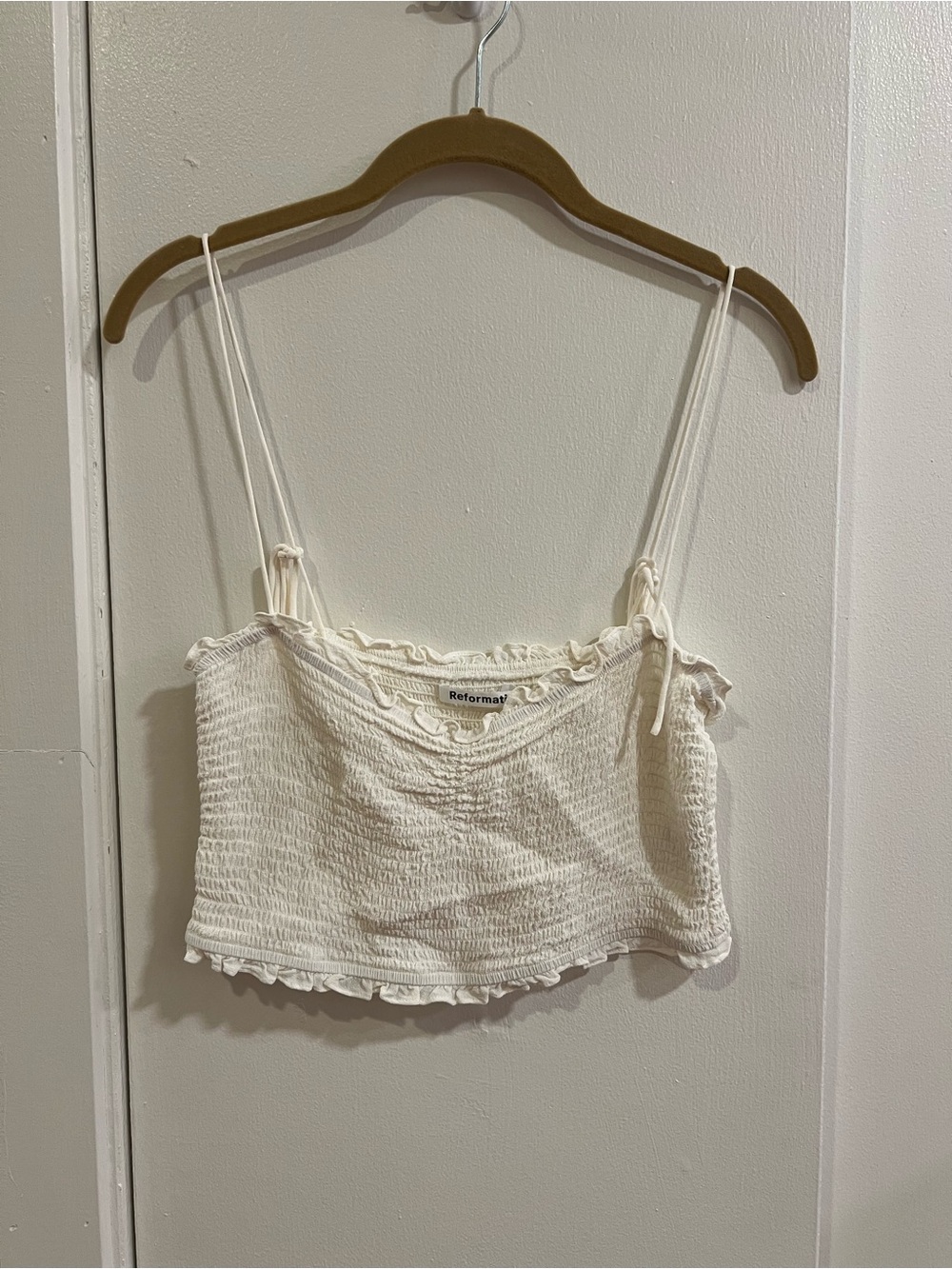 Reformation Cream Crop Camisole